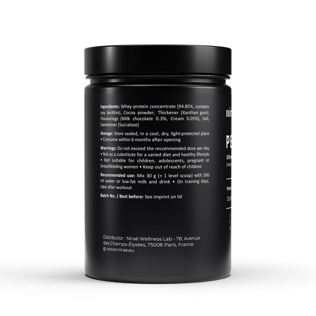 Nirae Wellness Lab, Peak supplement powder, Ultimate muscle growth endurance and recovery, whey protein. European premium vegan & natural supplements, Science-Proven, Nature-Rooted, Lab-Crafted, crafted with science & nature.
