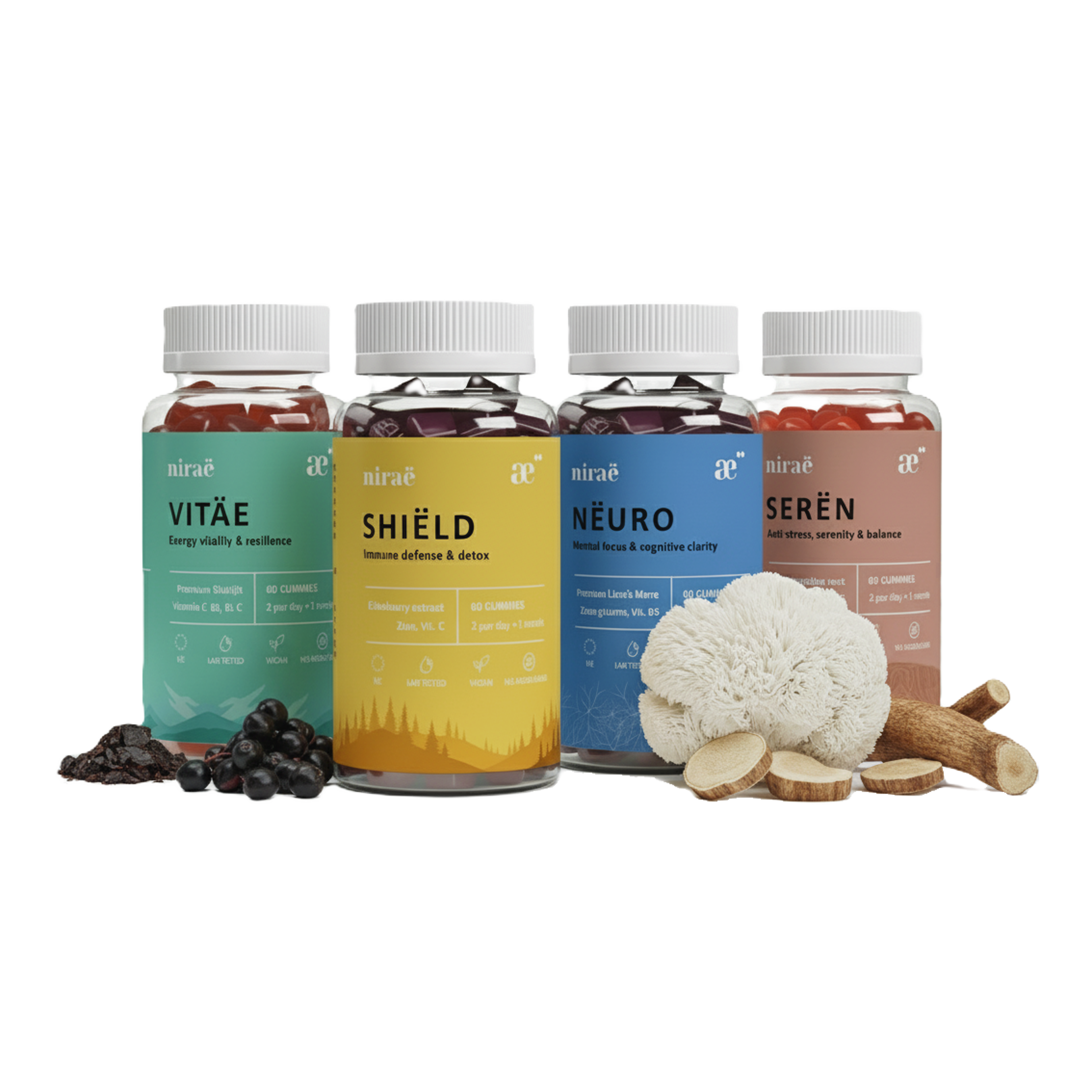 Nirae Wellness Lab, European premium vegan & natural supplements, Vegan Gummies Formulations Supplements, Science-Proven, Nature-Rooted, Lab-Crafted, crafted with science & nature.